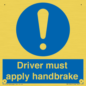 Driver must apply handbrake